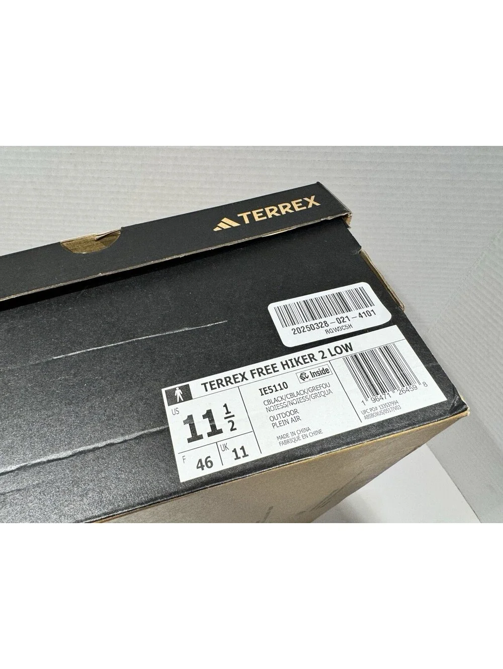 Adidas Terrex Free Hiker 2 Low - Men’s Size 11.5 - Core Black/Grey - Brand New!